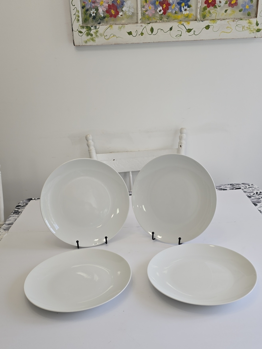 Pillivuyt Set Of 4 Coupe Porcelain Dinner Plates Made In France White